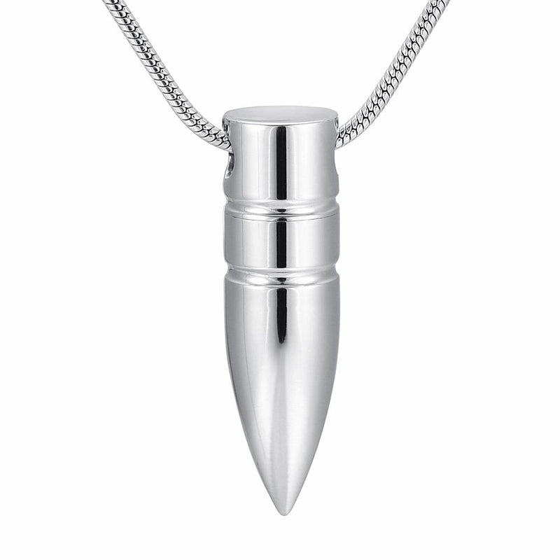 Bullet Shaped Cremation Urn Necklace
