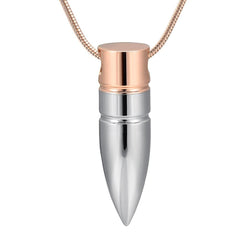 Bullet Shaped Cremation Urn Necklace