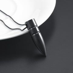 Bullet Shaped Cremation Urn Necklace