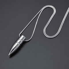 Bullet Shaped Cremation Urn Necklace