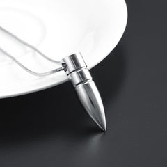Bullet Shaped Cremation Urn Necklace