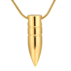 Bullet Shaped Cremation Urn Necklace