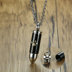 Bullet Shaped Pet Cremation Necklace
