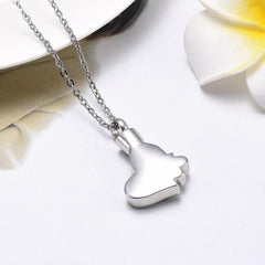 Butterfly & Heart Cremation Urn Necklace With Rhinestones