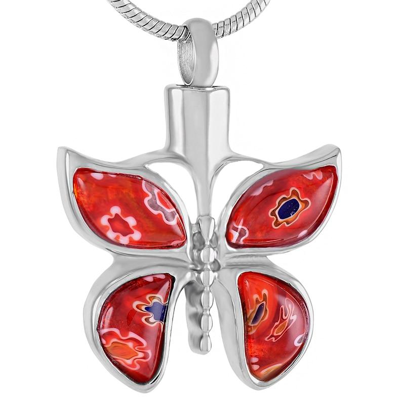 Butterfly Murano Glass Cremation Urn Necklace