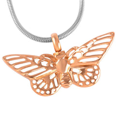 Butterfly Shaped Cremation Urn Necklace