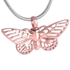 Butterfly Shaped Cremation Urn Necklace