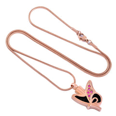 Butterfly Shaped Cremation Urn Necklace With Rhinestones