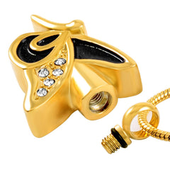Butterfly Shaped Cremation Urn Necklace With Rhinestones