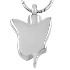 Butterfly Shaped Cremation Urn Necklace With Rhinestones