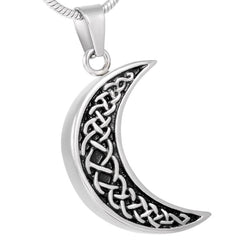 Celtic Crescent Moon Cremation Urn Necklace