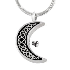 Celtic Crescent Moon Cremation Urn Necklace