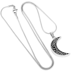 Celtic Crescent Moon Cremation Urn Necklace