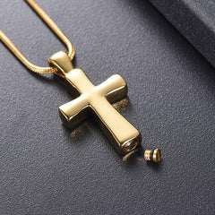 Classic Cross Cremation Urn Necklace