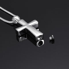 Classic Cross Cremation Urn Necklace