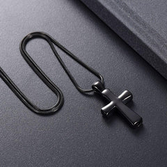 Classic Cross Cremation Urn Necklace