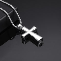 Classic Cross Cremation Urn Necklace