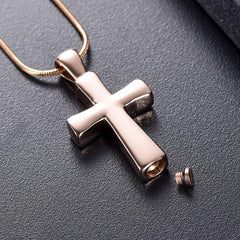 Classic Cross Cremation Urn Necklace