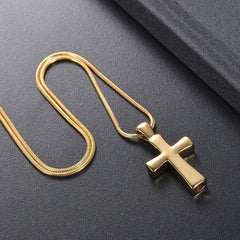 Classic Cross Cremation Urn Necklace