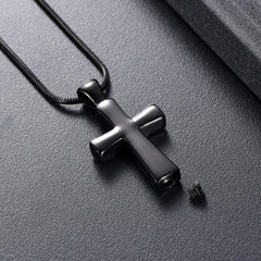 Classic Cross Cremation Urn Necklace