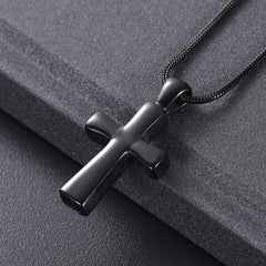 Classic Cross Cremation Urn Necklace