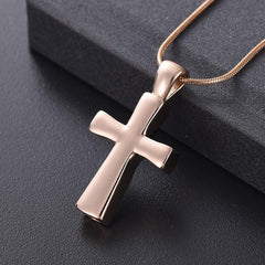 Classic Cross Cremation Urn Necklace