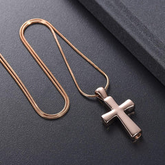 Classic Cross Cremation Urn Necklace