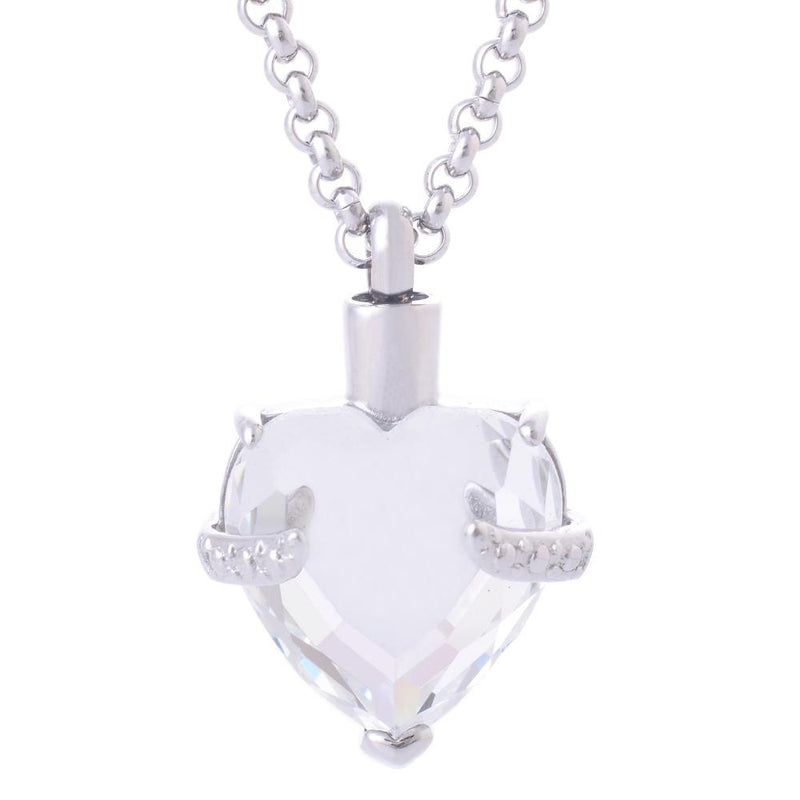 Clear Heart Shaped Crystal Necklace