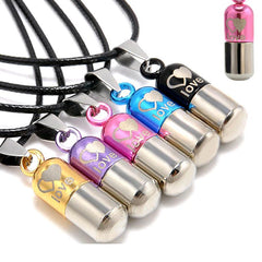 Colored Cylinder Love Cremation Urn Necklace