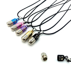 Colored Cylinder Love Cremation Urn Necklace