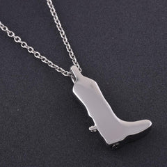 Cowboy Boot Cremation Urn Necklace