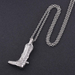 Cowboy Boot Cremation Urn Necklace