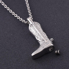 Cowboy Boot Cremation Urn Necklace