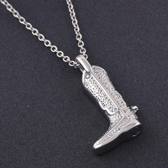 Cowboy Boot Cremation Urn Necklace