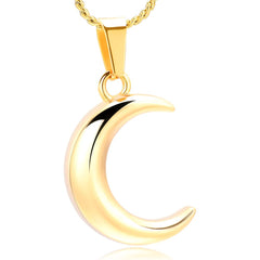Crescent Moon Cremation Urn Necklace