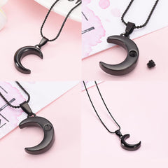 Crescent Moon Cremation Urn Necklace