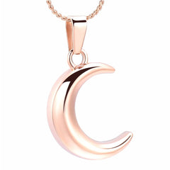Crescent Moon Cremation Urn Necklace