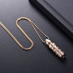 Cross Cylinder Cremation Urn Necklace