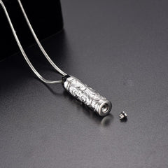 Cross Cylinder Cremation Urn Necklace
