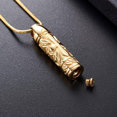Cross Cylinder Cremation Urn Necklace