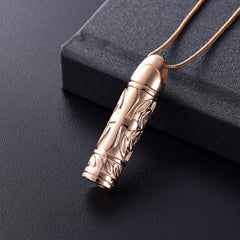 Cross Cylinder Cremation Urn Necklace