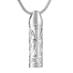 Cross Cylinder Cremation Urn Necklace