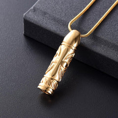 Cross Cylinder Cremation Urn Necklace