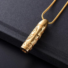 Cross Cylinder Cremation Urn Necklace