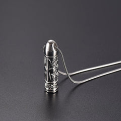 Cross Cylinder Cremation Urn Necklace