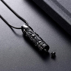 Cross Cylinder Cremation Urn Necklace