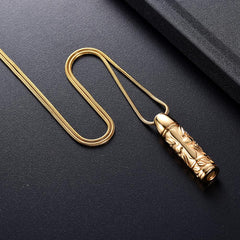 Cross Cylinder Cremation Urn Necklace