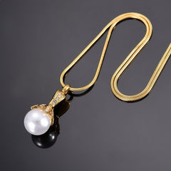 Crystal Flower & Pearl Cremation Urn Necklace With Rhinestones