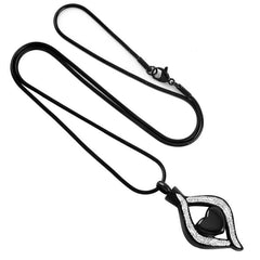 Crystal Teardrop With Heart Cremation Urn Necklace With Rhinestones