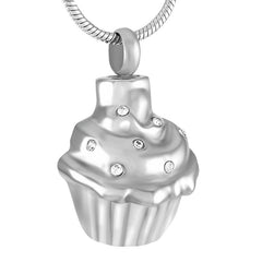 Cupcake Shaped Cremation Urn Necklace